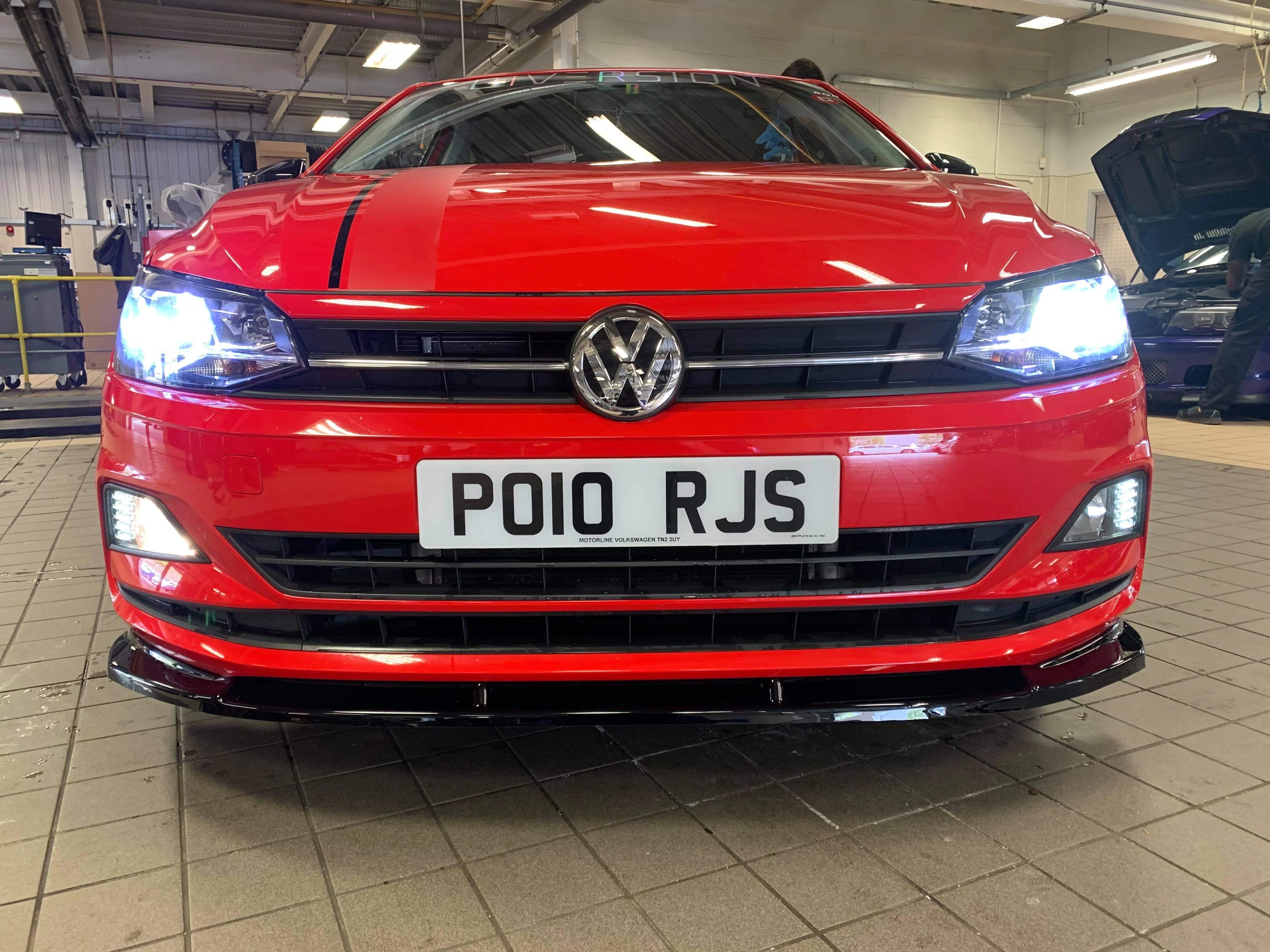 DAS | Volkswagen Polo AW MK6 Gloss Black Front Splitter (2018+ NON GTI / R Model) - Image 2