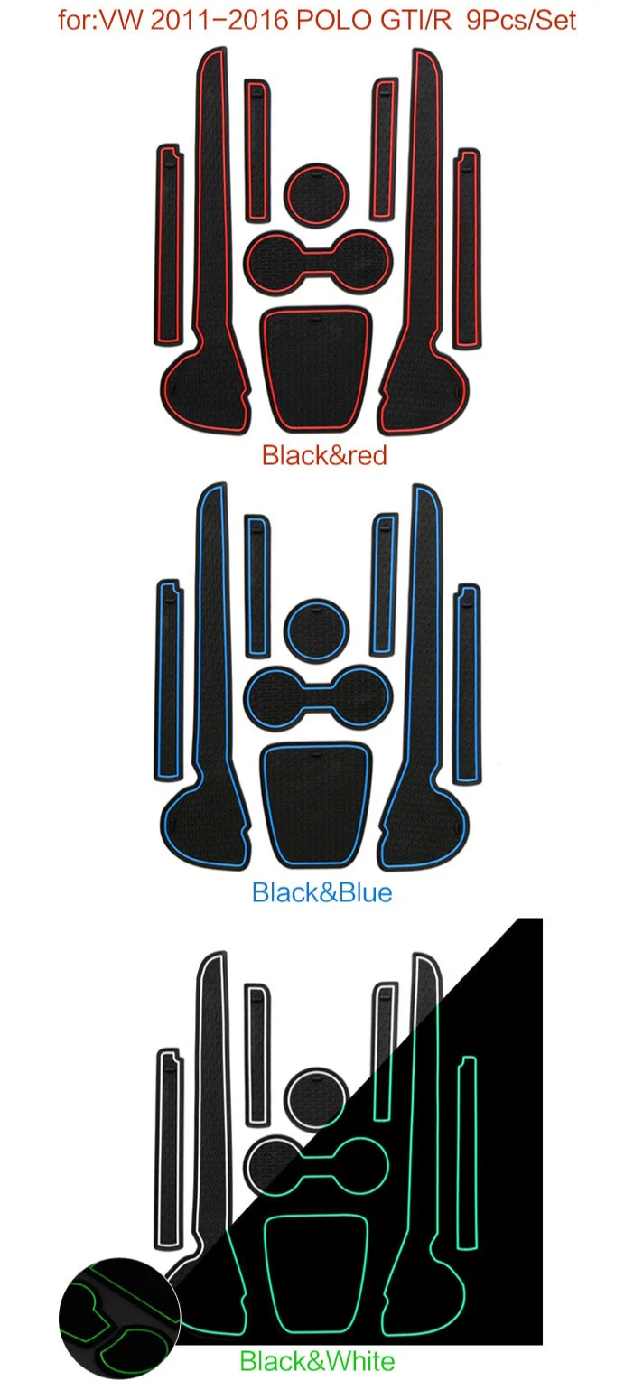 Volkswagen Polo MK5 6R / 6C Rubber Anti-Slip Interior Storage Mats (2009-2017) - Image 8