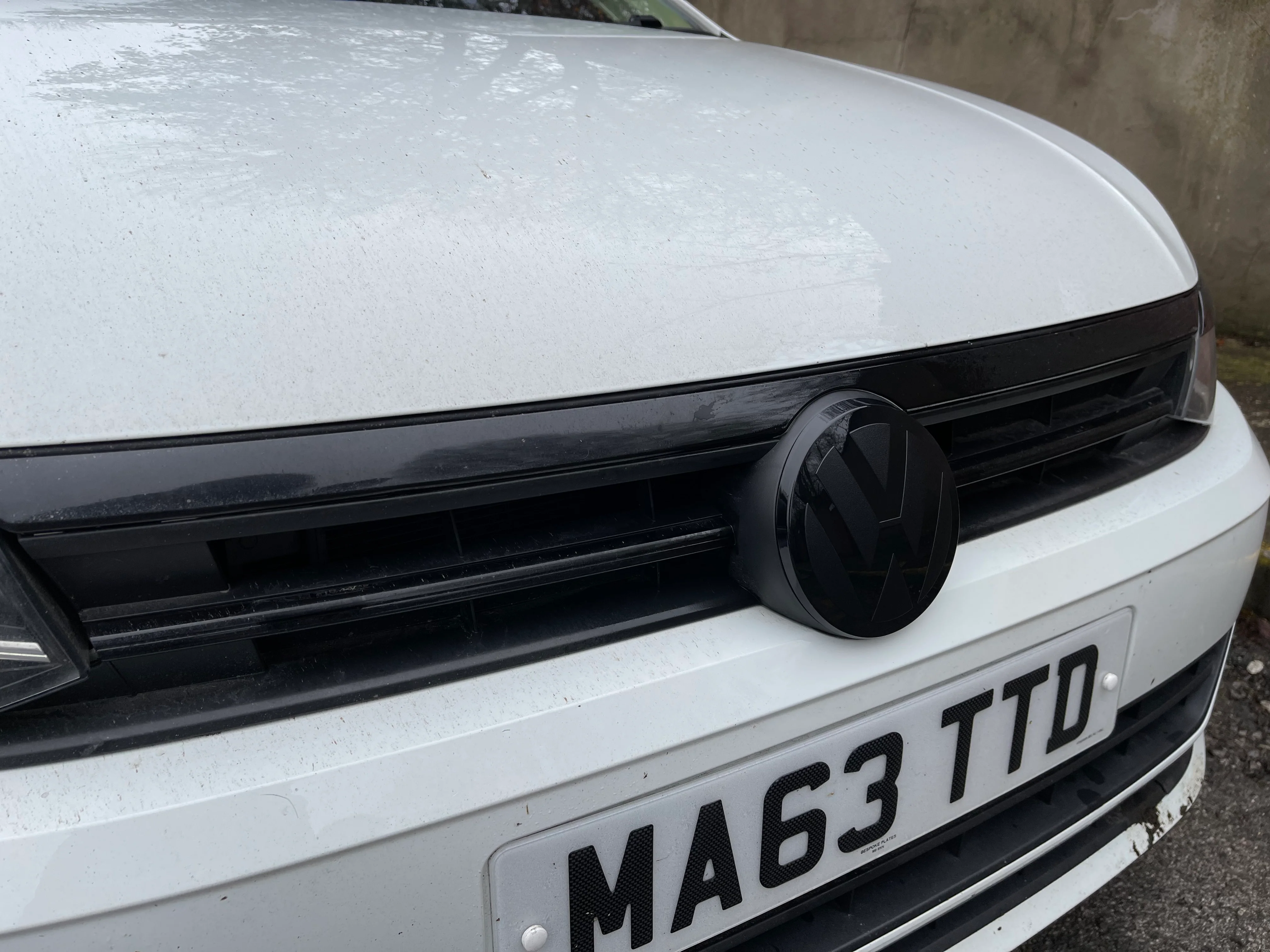 Volkswagen AW Polo MK6 / MK6.5 Black Transparent ACC RADAR Front and Rear Plastic Badge Overlays (2018+ Models) - Image 10