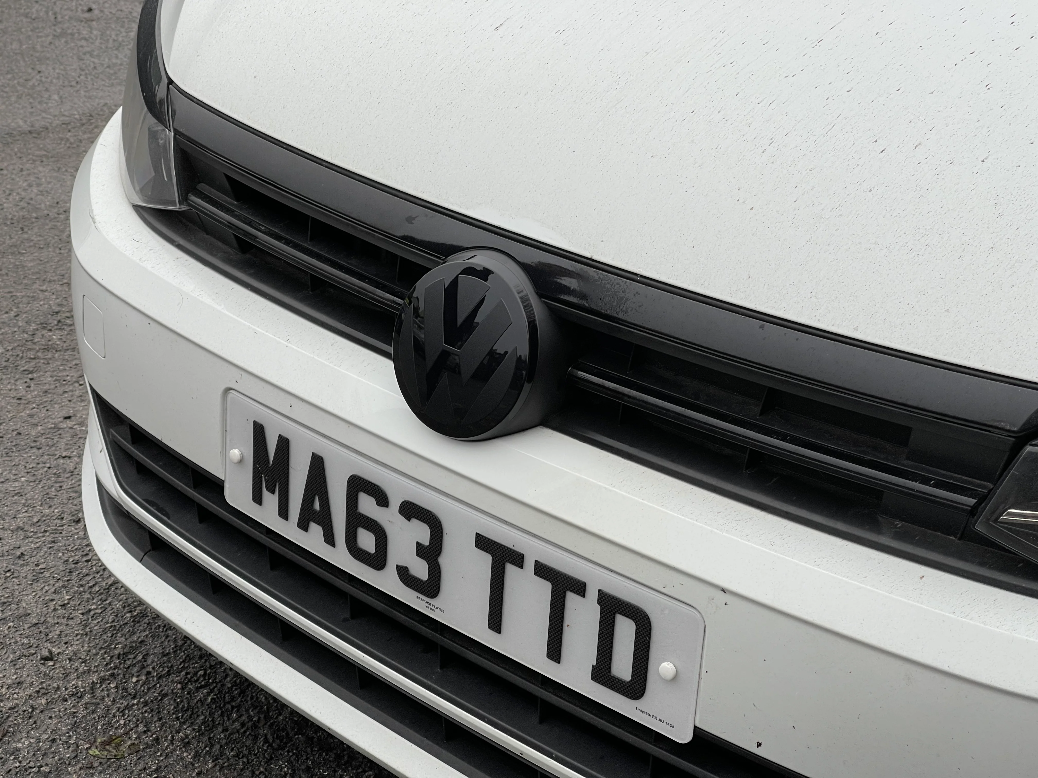 Volkswagen AW Polo MK6 / MK6.5 Black Transparent ACC RADAR Front and Rear Plastic Badge Overlays (2018+ Models) - Image 6