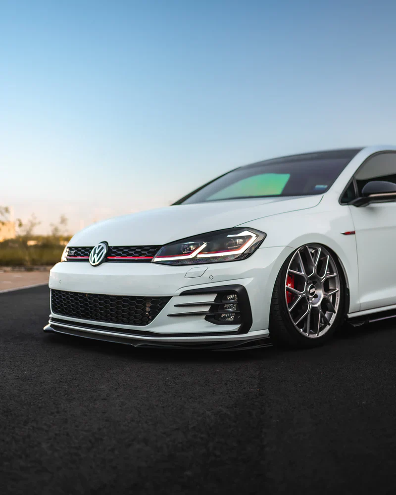 VW GOLF GTI GTD MK7.5 EVO-1 GLOSS BLACK FRONT SPLITTER BY ZAERO (2017-2020) - Image 2