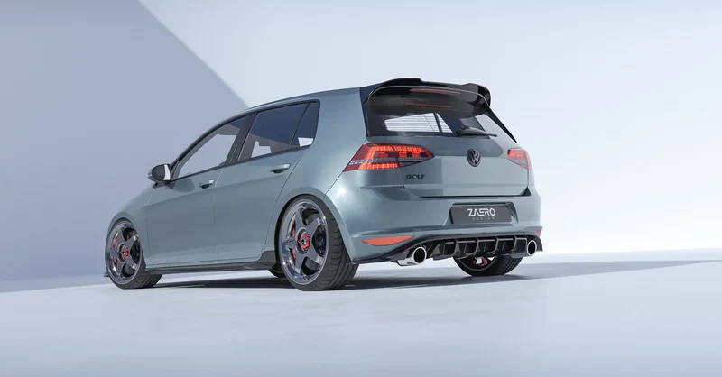 VW GOLF GTI MK7 EVO-1 GLOSS BLACK REAR DIFFUSER BY ZAERO (2013-2017) - Image 3