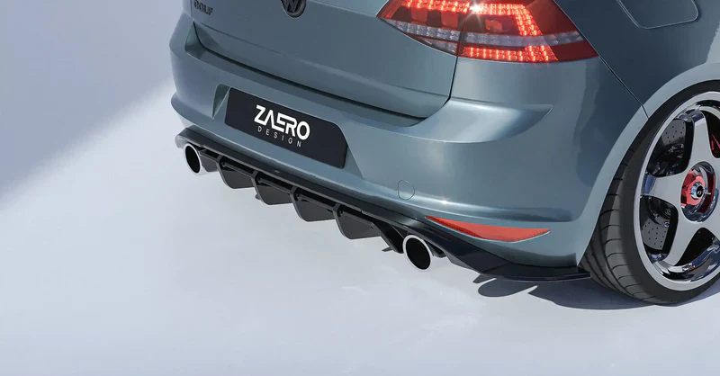 VW GOLF GTI MK7 EVO-1 GLOSS BLACK REAR DIFFUSER BY ZAERO (2013-2017) - Image 5