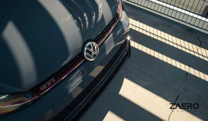 VW GOLF GTI TCR EVO-1 GLOSS BLACK FRONT SPLITTER BY ZAERO (2017-2019) - Image 4
