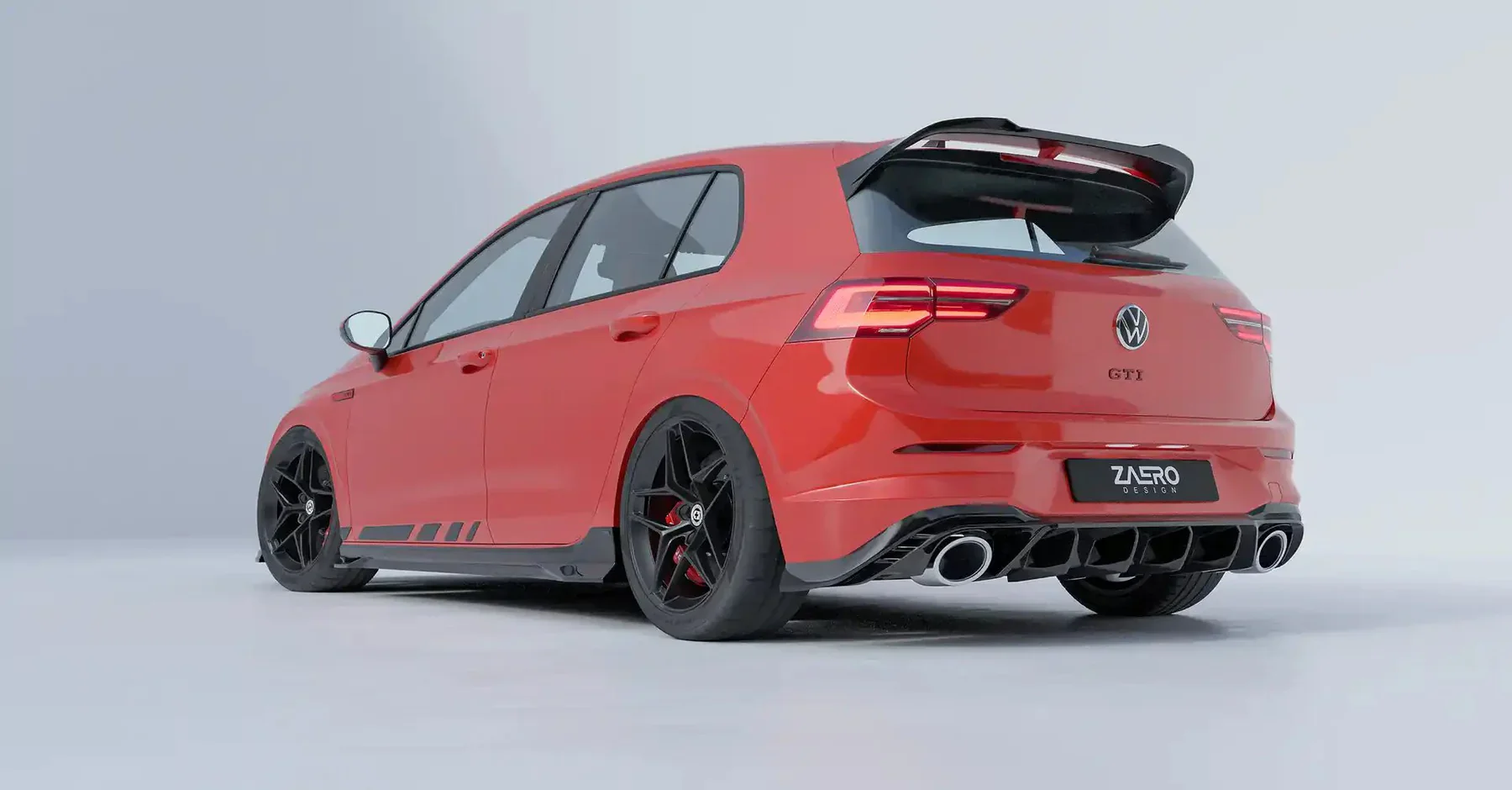 VW Golf R & Golf GTI Clubsport Mk8 EVO-1 Gloss Black Rear Spoiler by ZAERO (2020+) - Image 3