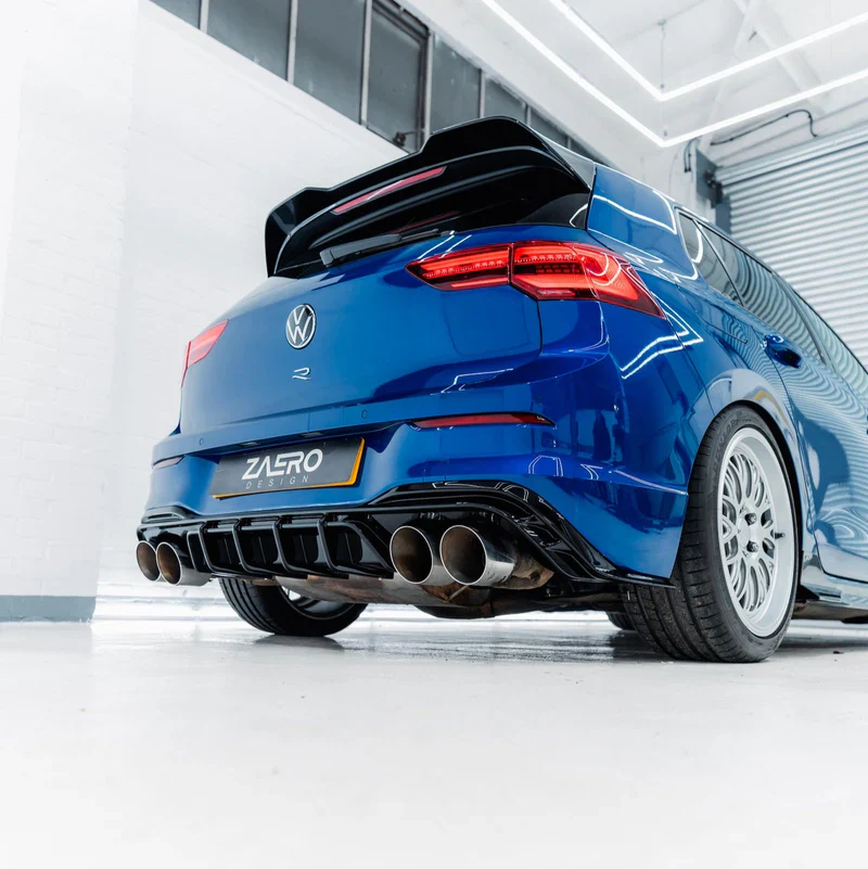 VW Golf R Mk8 & Mk8.5 EVO-1 Gloss Black Rear Diffuser by ZAERO (2020+) - Image 4