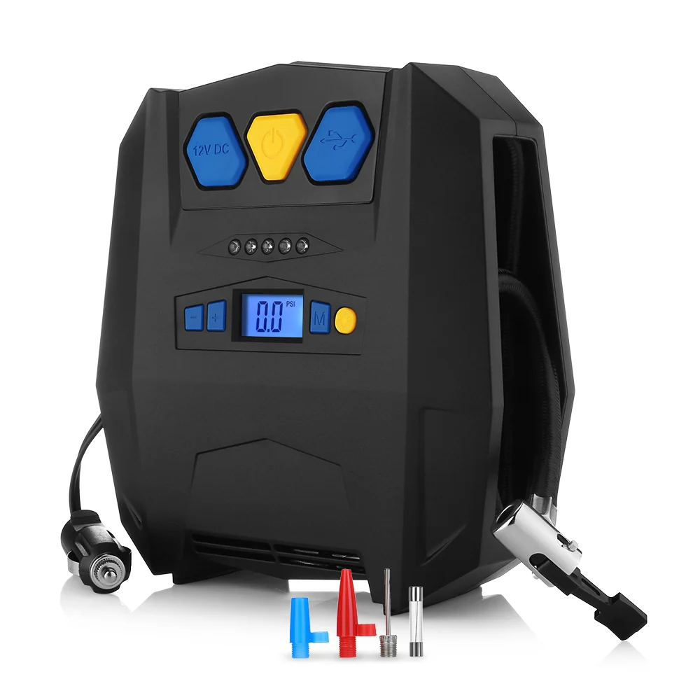 YY - 3602 Portable Car Tyre Air Pump with USB Charging Port